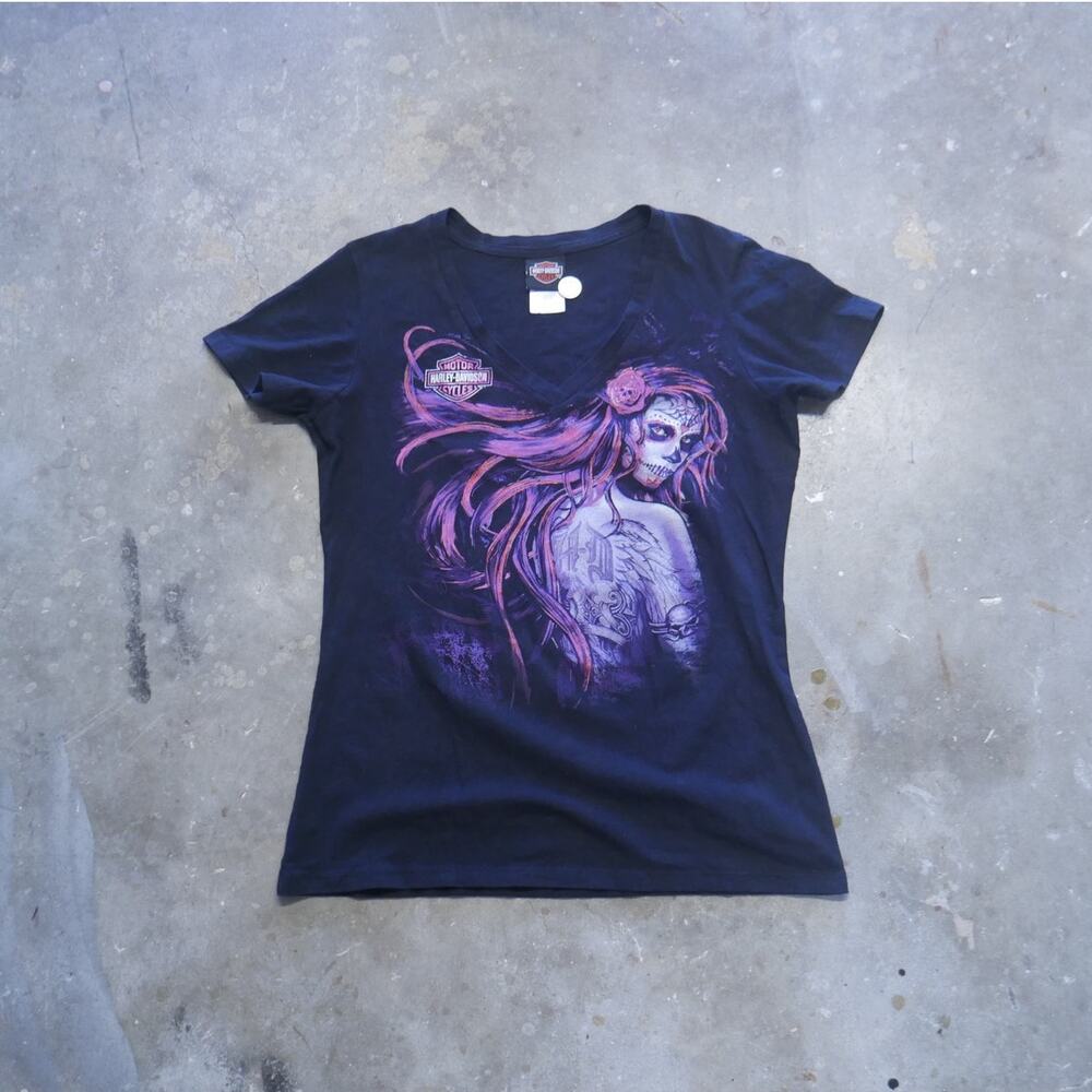 Harley Davidson Rock‎ N Roll City Ohio Day Of The Dead Womens Size XL